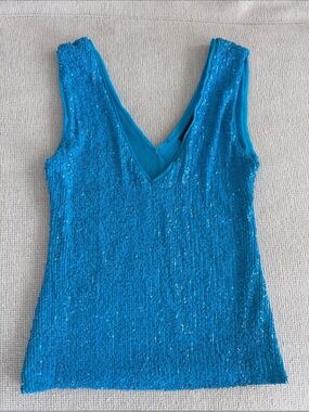 Generation Love Blue Sequin V-Neck Tank Top